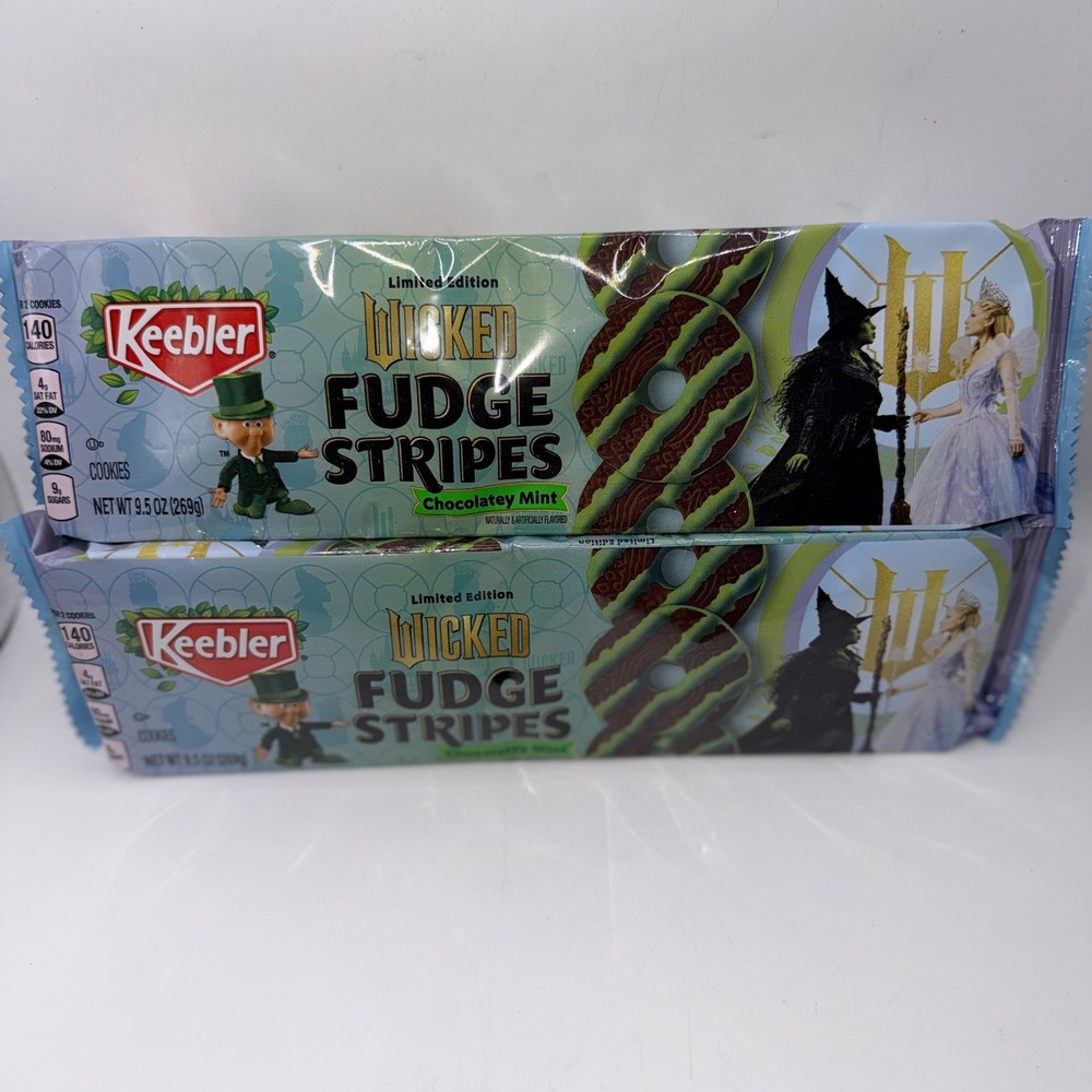 Keebler 9.5oz LIMITED Wicked Fudge Stripes Chocolatey Mint‎ Movie Promo 2pk